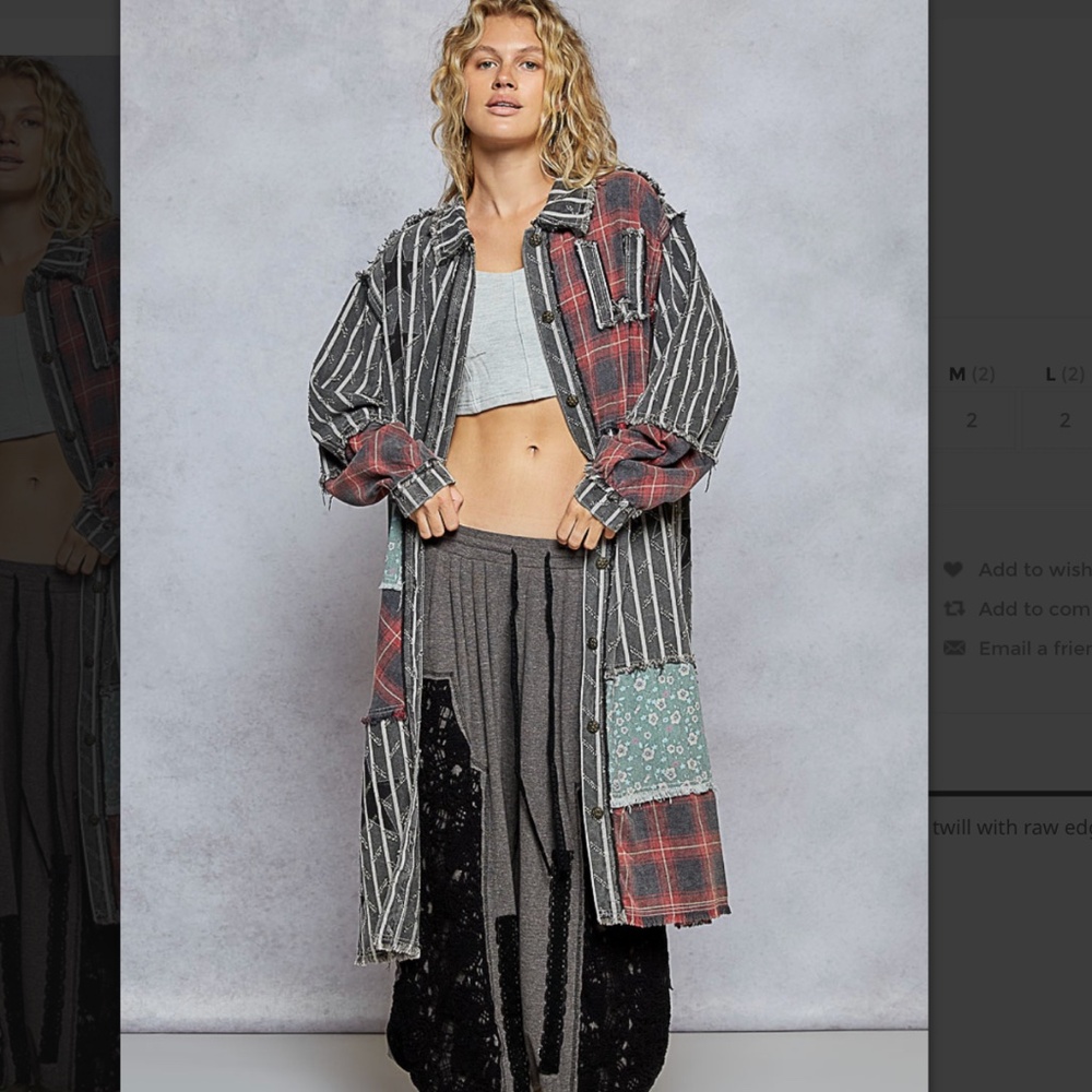 💕POL “Amanda 2 ” POL Long Cardigan Duster Jacket in Twill 7